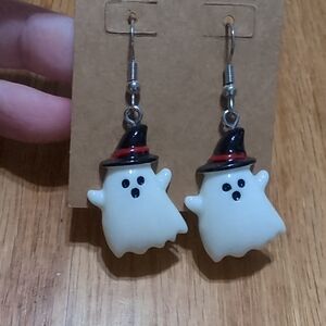 Ghost Earrings with Witch Hat